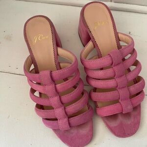 J. Crew Pink Women's chunky block heel Sandals